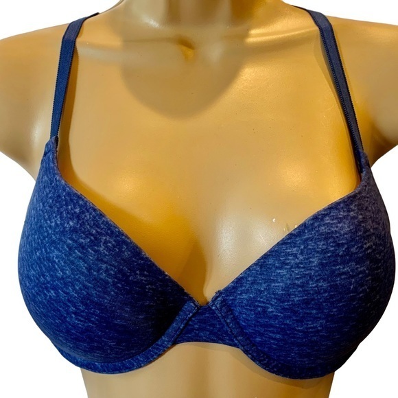 Pink Victoria’s Secret Blue Push-Up Bra 32d
